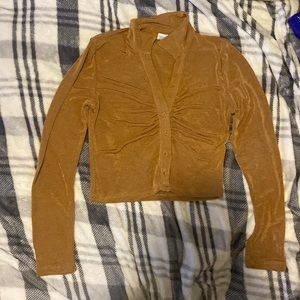 Camel brown suede shirt